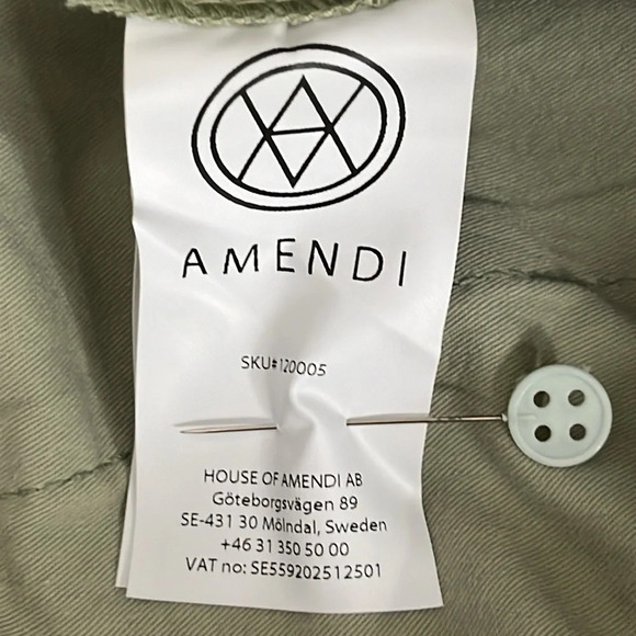 Amendi Gunnar in Green Organic Cotton Pleat Front Button Fly Pants - NEW Size 34 - Picture 10 of 13